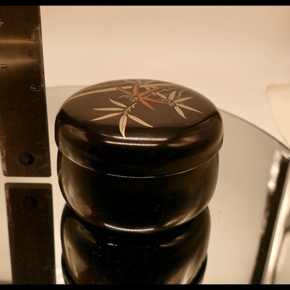 Vintage Japanese 8 piece coaster, lacquered, black and gold luster - Picture 3 of 4